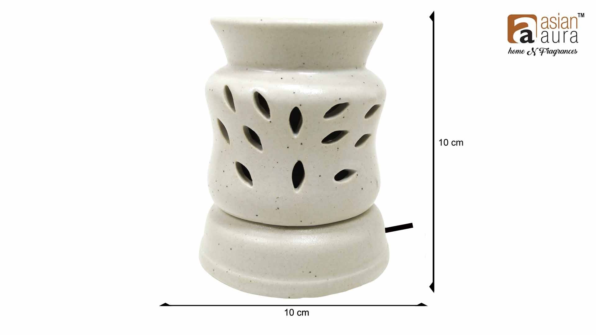 Asian Aura Ceramic Aromatic Oil Diffuser - 10ml Aroma Oil Bottles Included, Long-lasting Fragrance For Stress Relief And Unwinding At Home Or Office