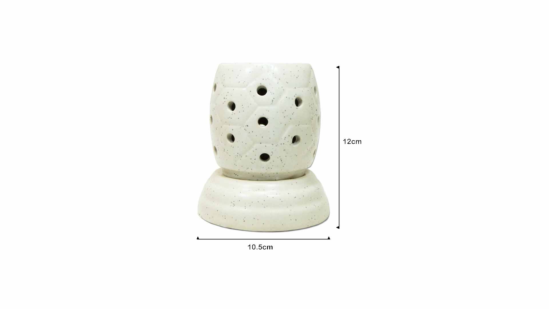 Asian Aura Ceramic Aromatic Oil Diffuser With 2 Oil Bottles Aaeb 0011-w