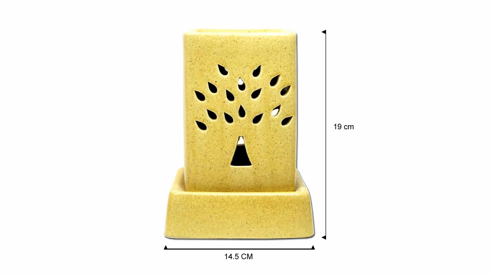 Asian Aura Ceramic Aromatic Oil Diffuser With 2 Oil Bottles Aaeb 0015-b