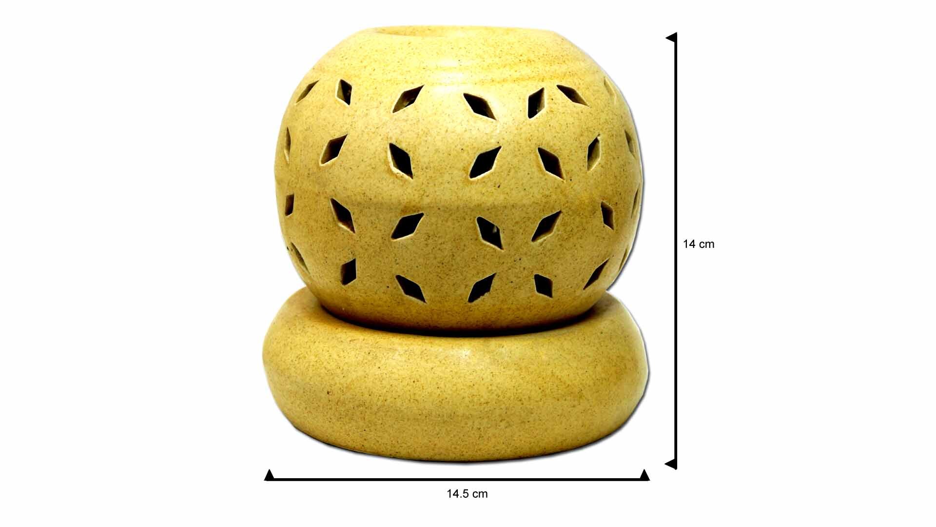 Asian Aura Ceramic Aromatic Oil Diffuser With 2 Oil Bottles Aaeb 0016-b