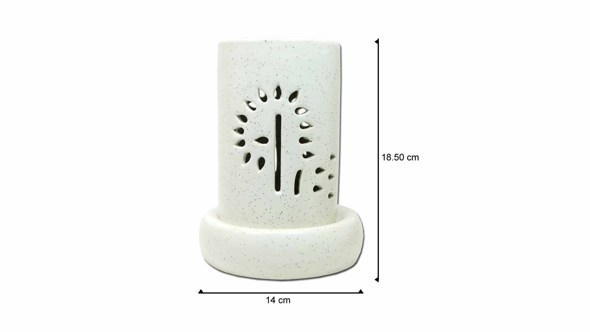 Asian Aura Ceramic Aromatic Oil Diffuser With 2 Oil Bottles Aaeb 0017-w