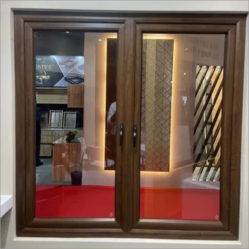 ब्राउन अपवीसी लकड़ी की खिड़की