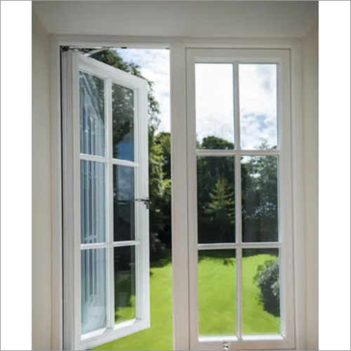 प्लास्टिक व्हाइट UPVC फ्रेंच विंडो