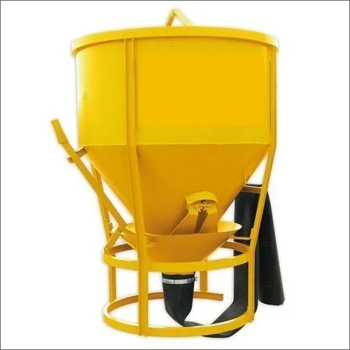 Yellow Mild Steel Cone Type Concrete Bucket