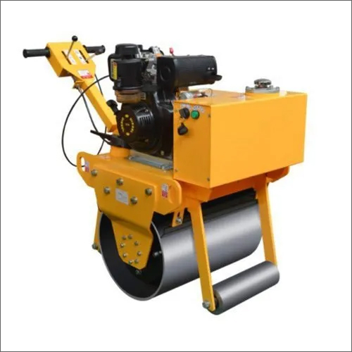 Single Drum Walk Behind Roller - Steel, 280 kg | Automatic PLC Control, High Quality & Durable, Yellow Finish, 1 Year Warranty