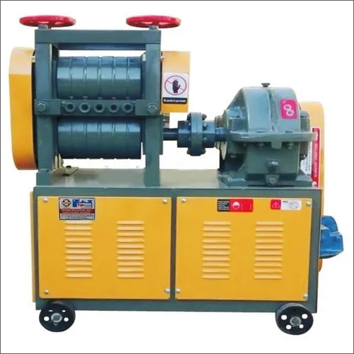 Yellow Semi Automatic Scrap Bar Straightening Machine