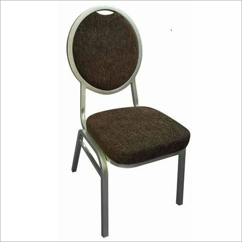 Mild Steel Powder Coated Silver Metallic Banquet Chair