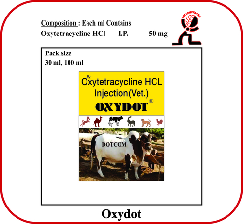 Oxytetracycline Dihydrate I.P. Brand - Oxydot - La - 50 Ml Veterinary Injectables
