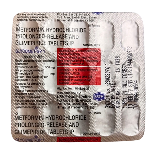 Metformin Hydrochloride Prolonged Release And Glimepiride Tablets IP - General Medicine Tablets, Recommended For Human Use, Store in Dry Place