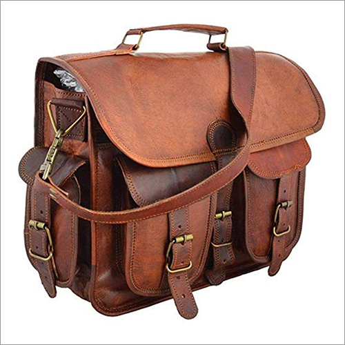 Brown Mens Laptop Leather Bag
