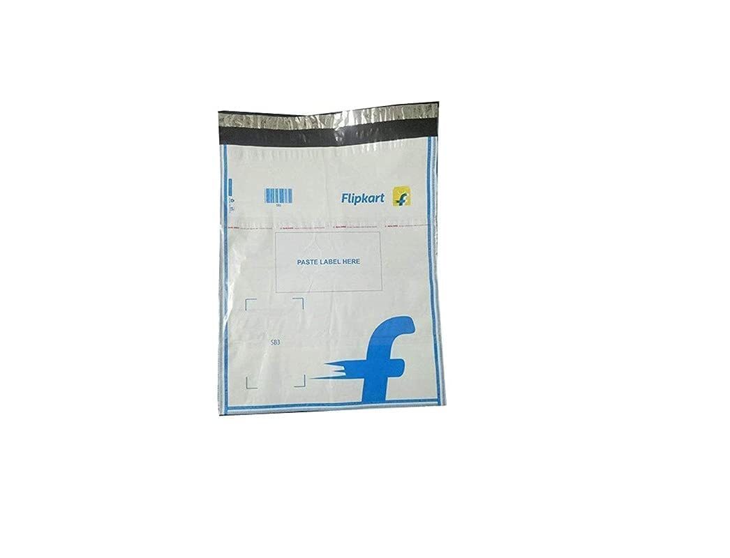 Flipkart Printed Plastic Bag - 14ã17 Inch | White And Blue Color Ideal For Shopping And Storage