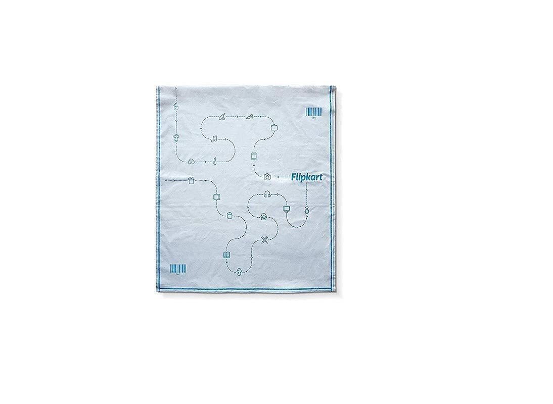 Flipkart Printed Plastic Bag - 14ã17 Inch | White And Blue Color Ideal For Shopping And Storage