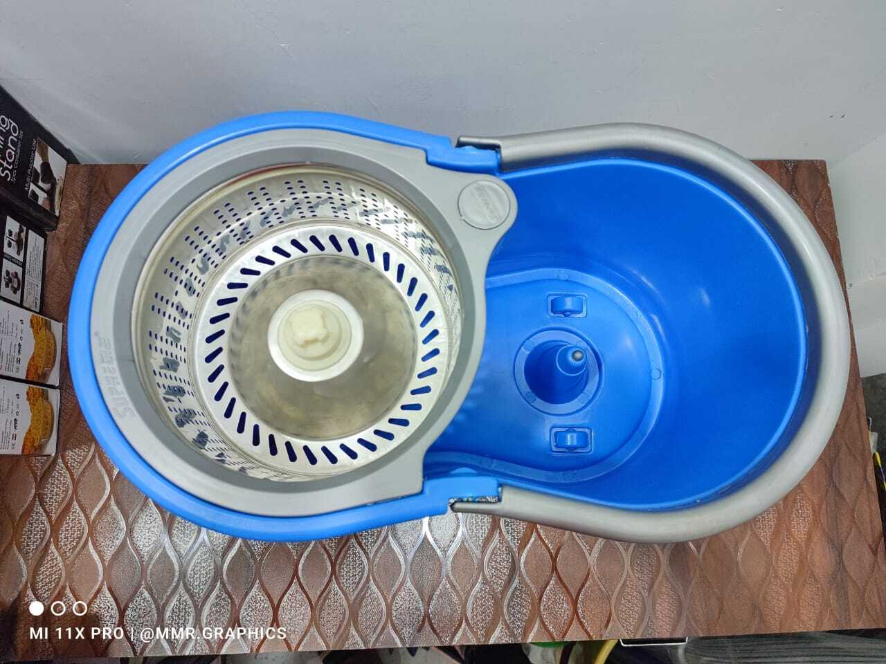 X-press Spin Mop Bucket - Plastic, Customized Size, Assorted Colors | Lightweight, Leak Proof, Durable, Soft Microfiber Mop With Adjustable Handle