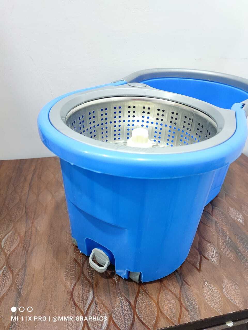 X-press Spin Mop Bucket - Plastic, Customized Size, Assorted Colors | Lightweight, Leak Proof, Durable, Soft Microfiber Mop With Adjustable Handle