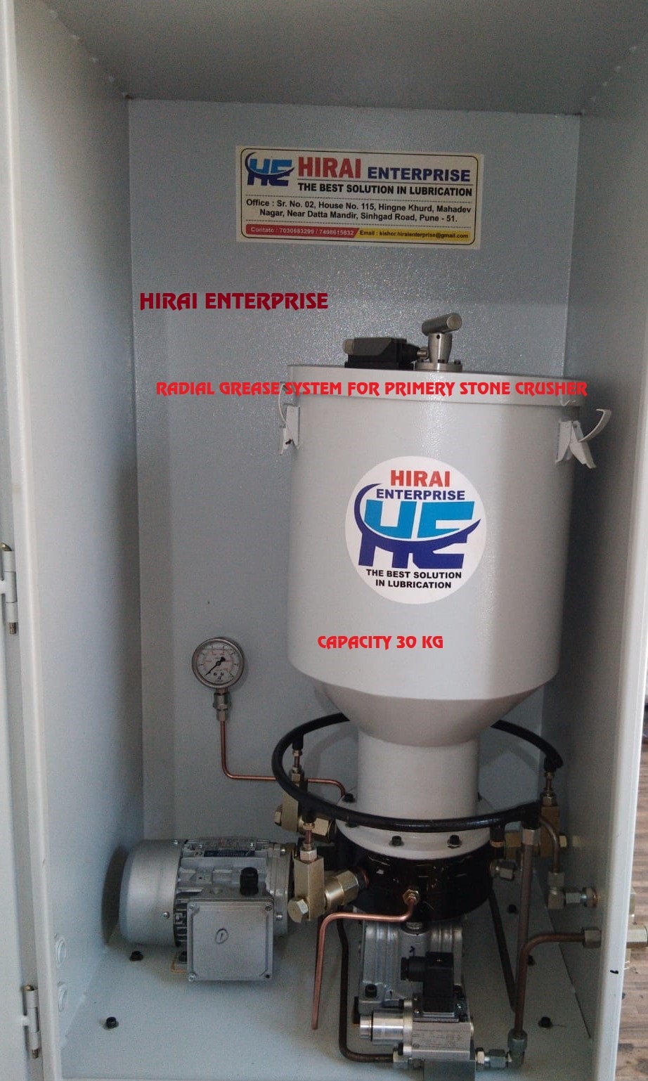 Radial Grease System For Primary Stone Crusher Capacity: 30 Kg/hr