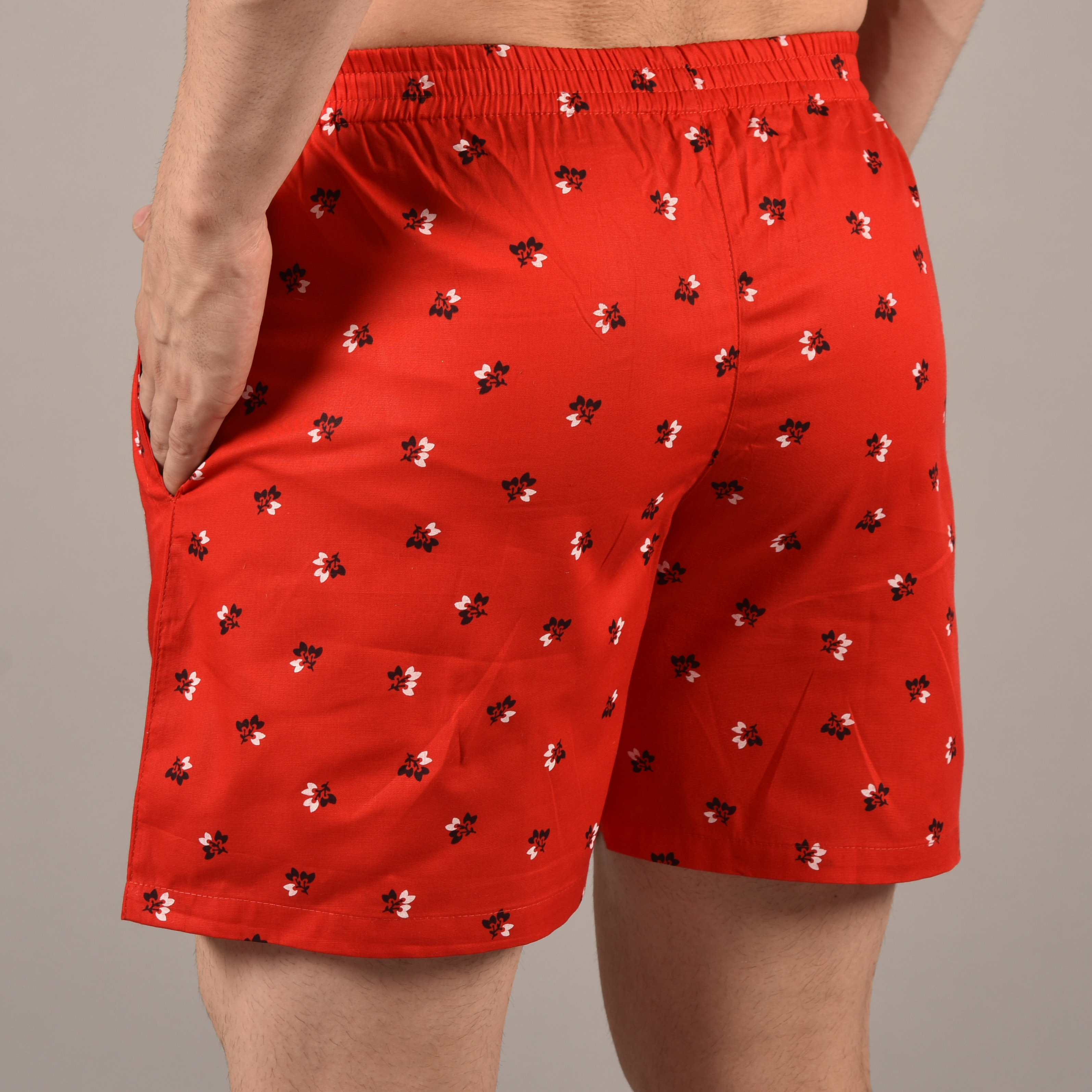 Red Mens Pure Cotton Boxers