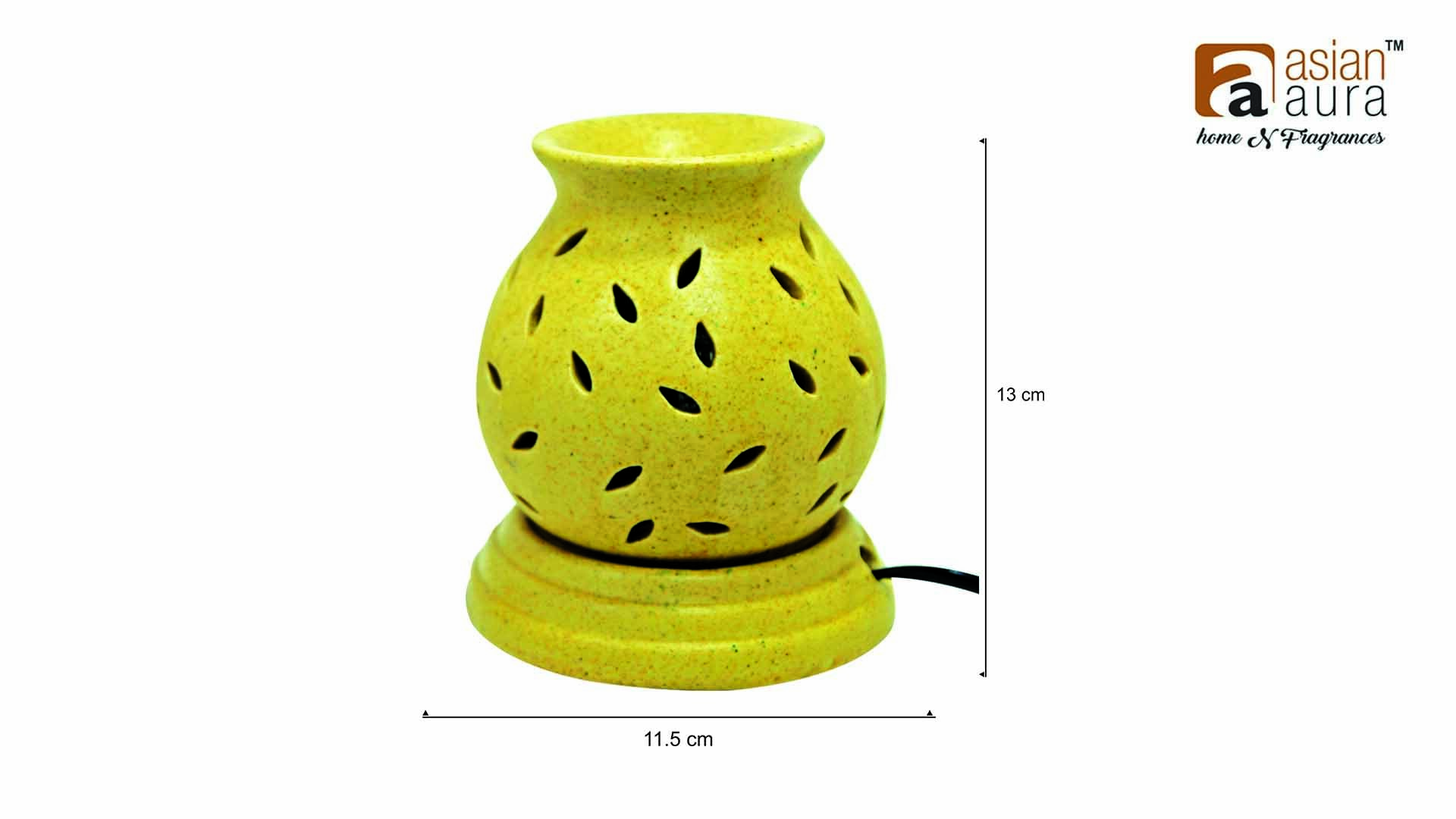 Asian Aura Ceramic Aromatic Oil Diffuser With 2 Oil Bottles Aaeb 0022-b