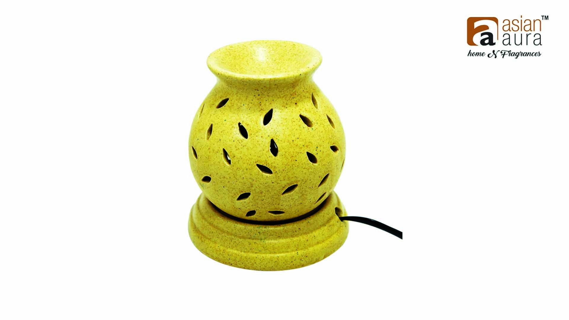 Asian Aura Ceramic Aromatic Oil Diffuser With 2 Oil Bottles Aaeb 0022-b