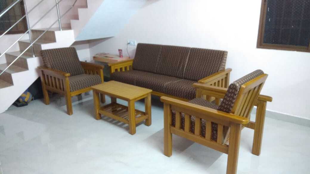 Handmade 5 Wooden Seater Sofa Set