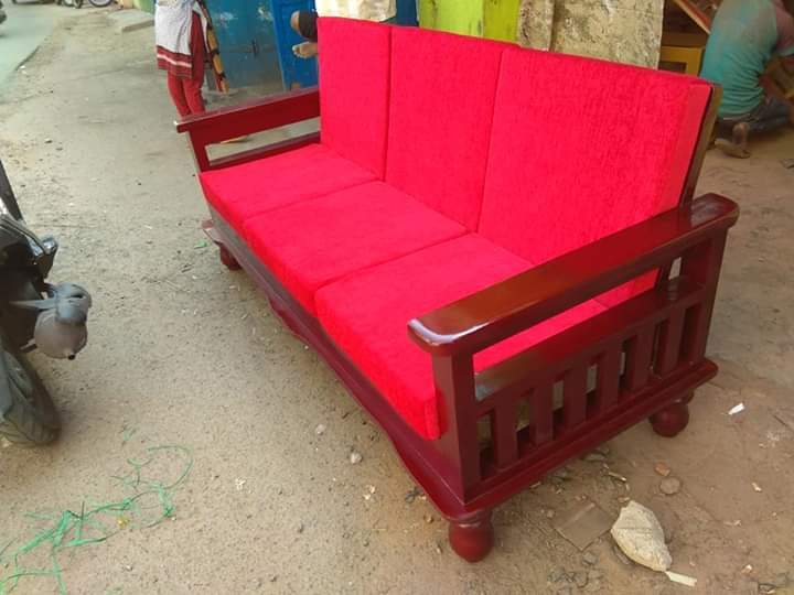 Handmade 5 Wooden Seater Sofa Set