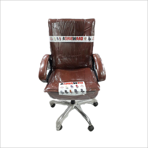 ब्लैक ब्राउन लेदर ऑफिस चेयर