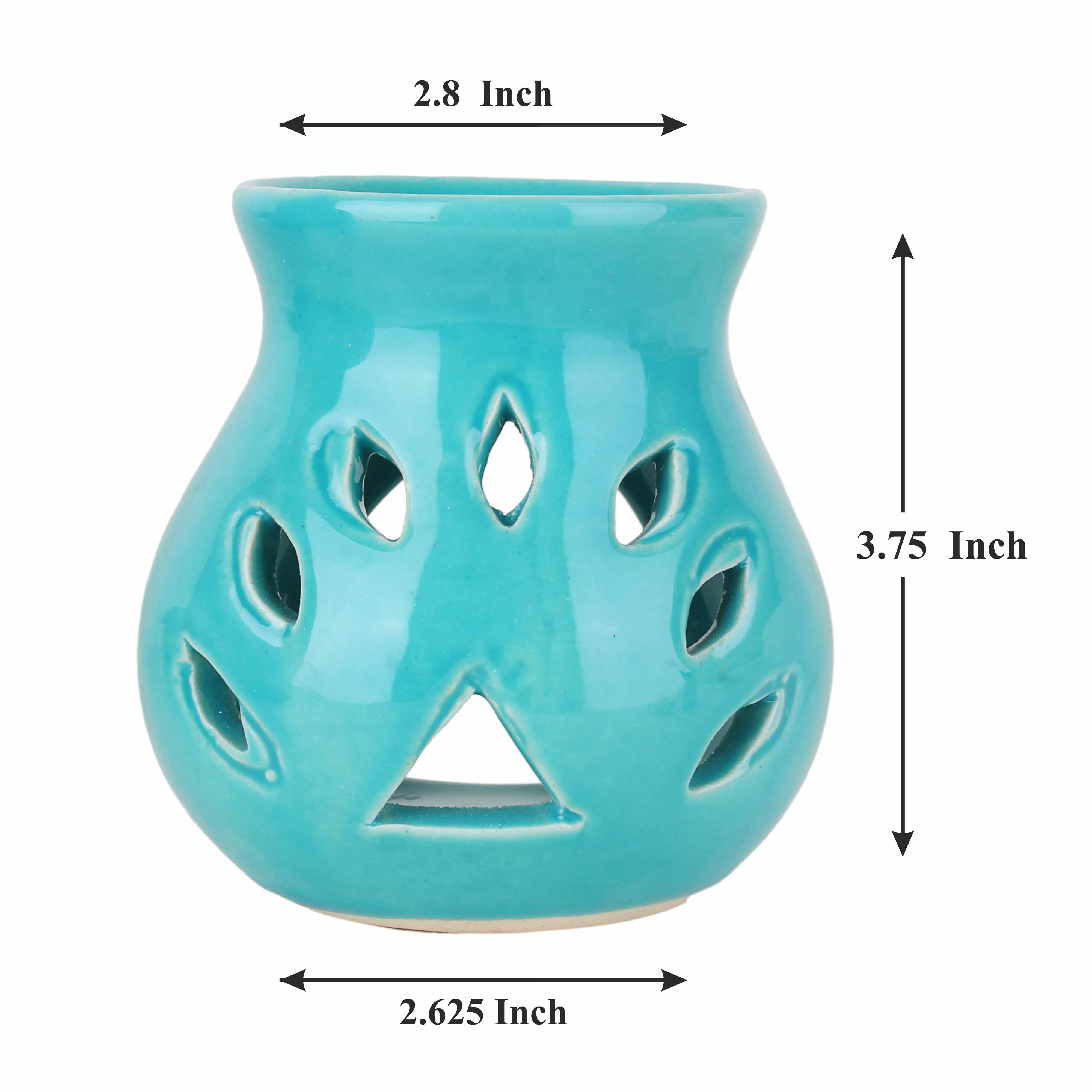 Asian Aura Ceramic Aromatic Oil Diffuser With 2 Oil Bottles Aa-cb-0026