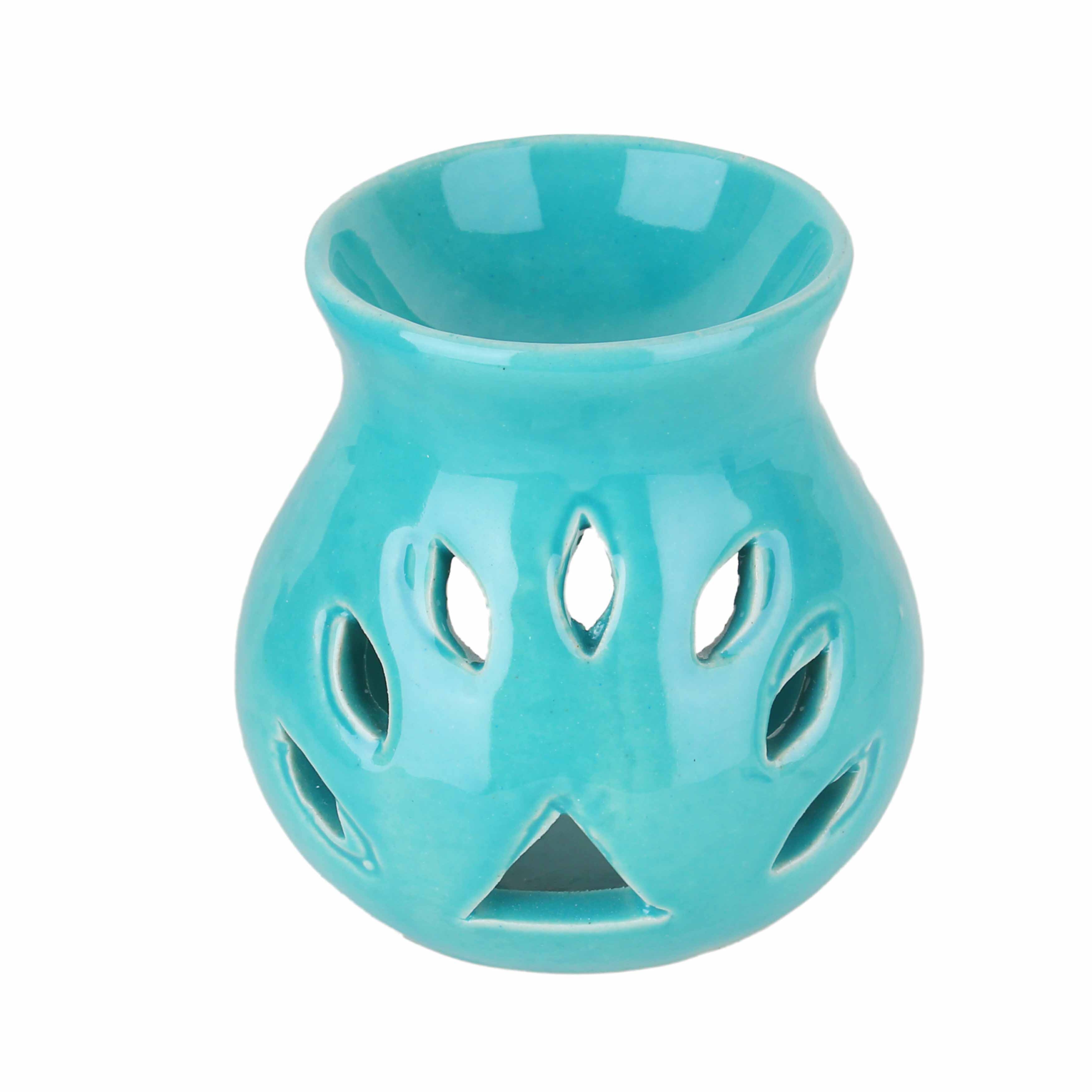 Asian Aura Ceramic Aromatic Oil Diffuser With 2 Oil Bottles Aa-cb-0026
