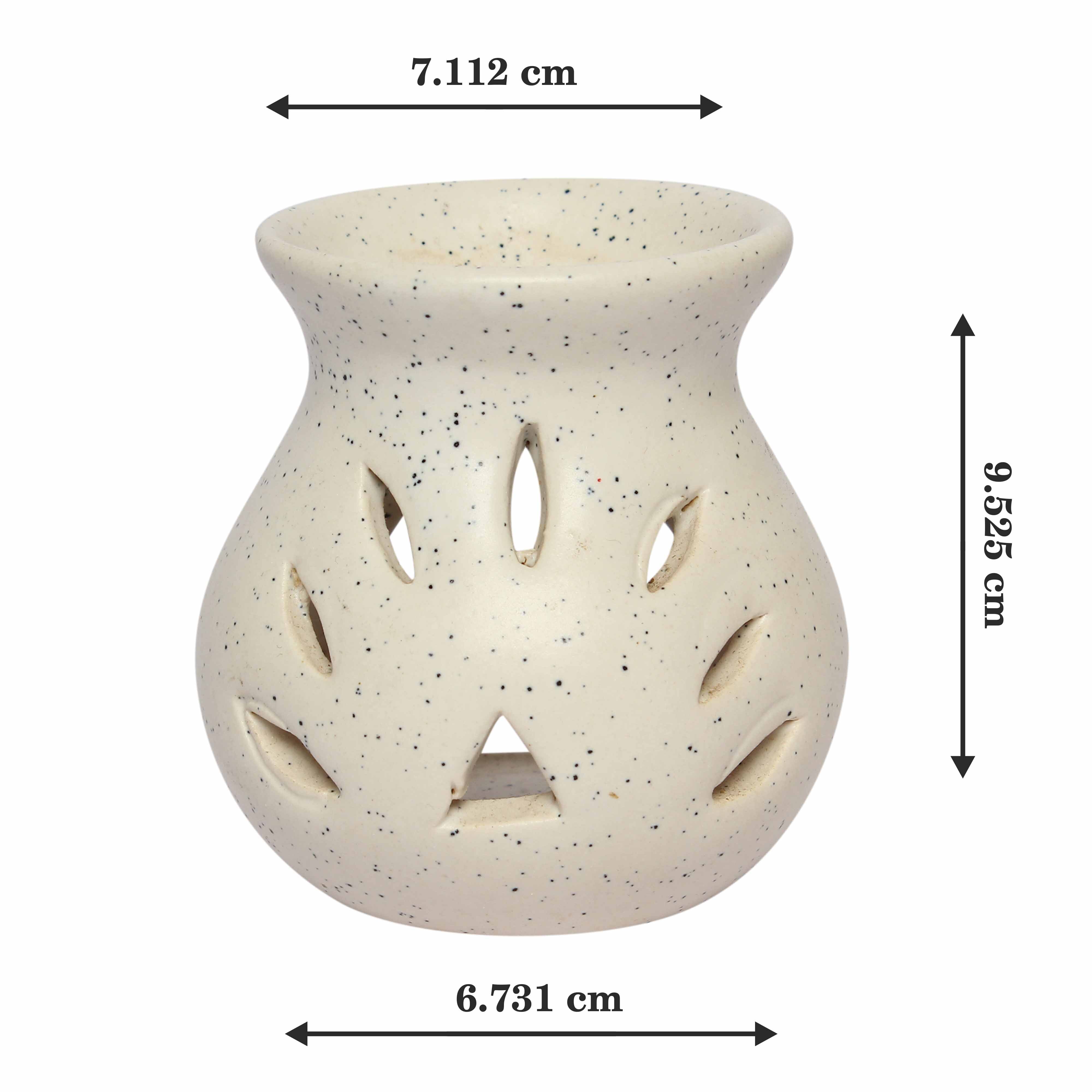 Asian Aura Ceramic Aromatic Oil Diffuser With 2 Oil Bottles Aa-cb-0026ow