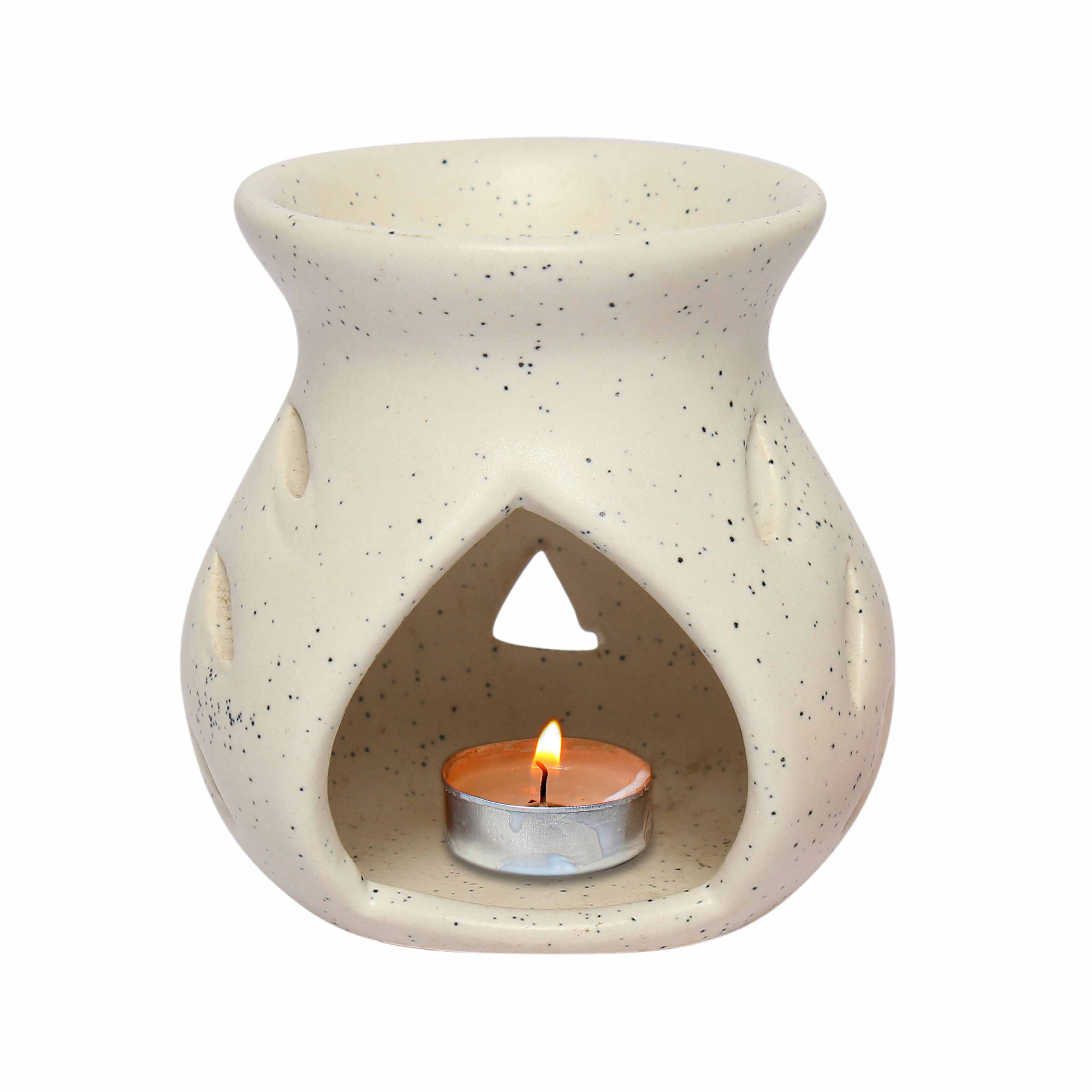 Asian Aura Ceramic Aromatic Oil Diffuser With 2 Oil Bottles Aa-cb-0026ow