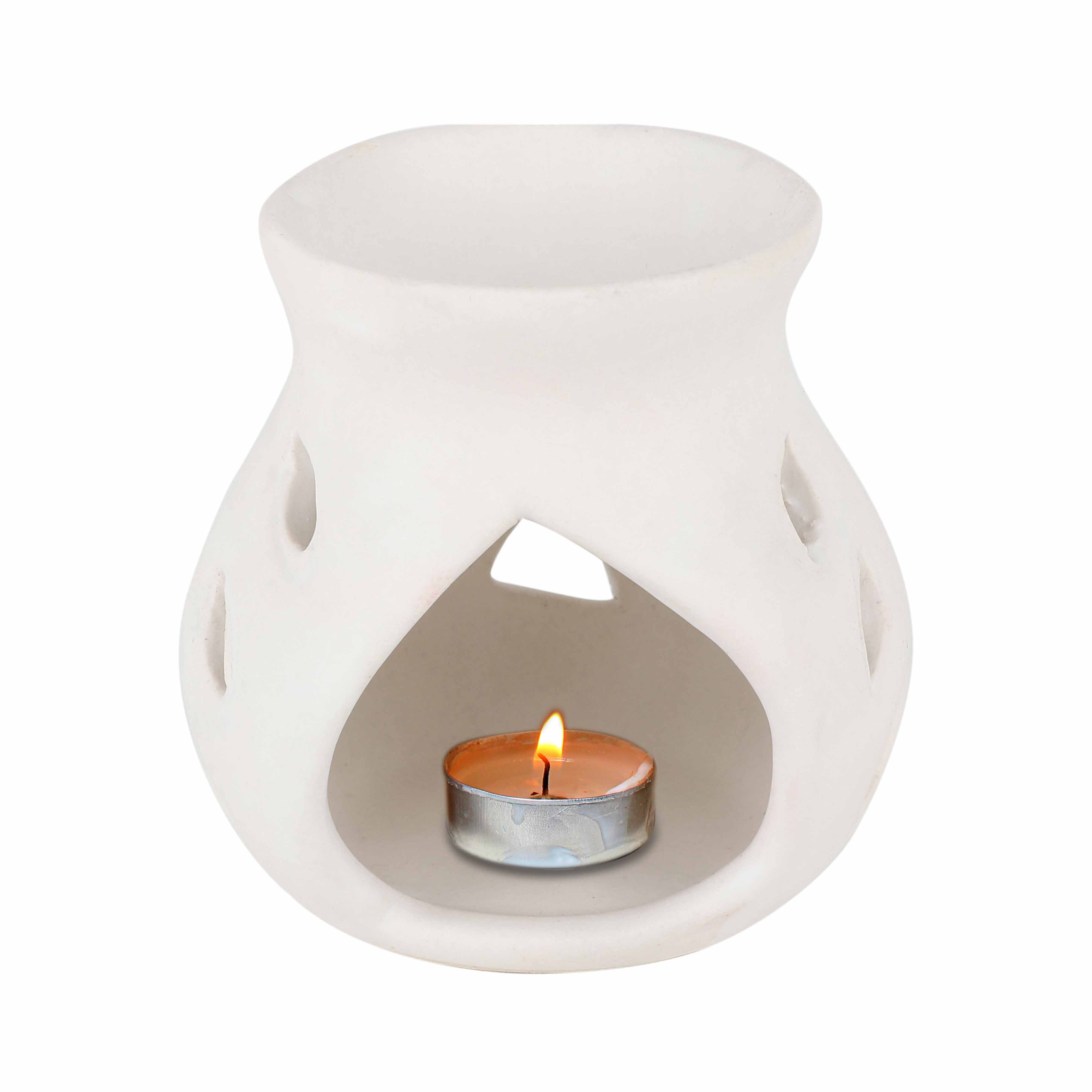 Asian Aura Ceramic Aromatic Oil Diffuser With 2 Oil Bottles Aa-cb-0026w