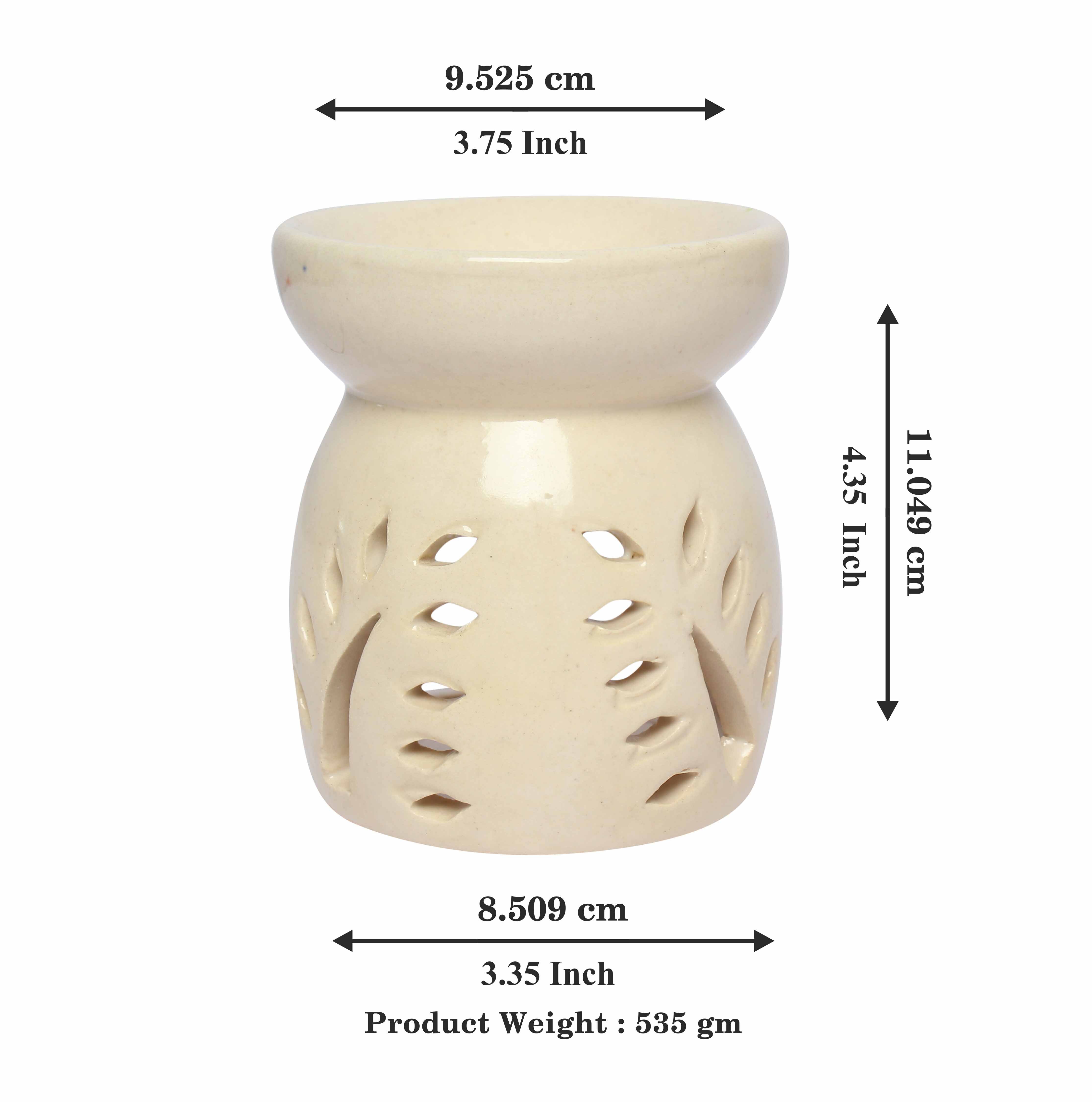 Asian Aura Ceramic Aromatic Oil Diffuser With 2 Oil Bottles Aa-cb-0029d-w