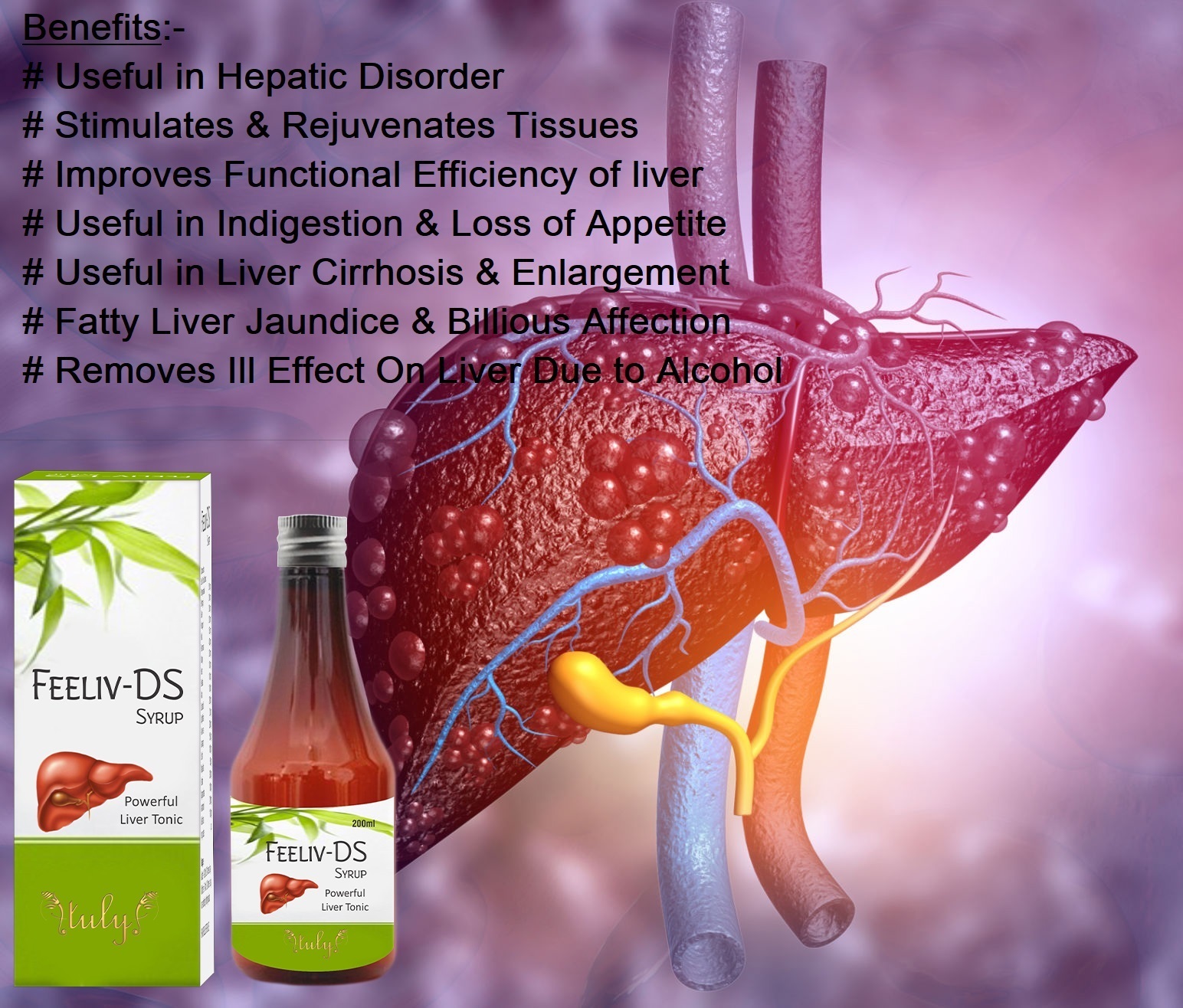 Feeliv Ds Syrup For Hepatic Disorder Indigestion Loss Of Appetite Liver Problems