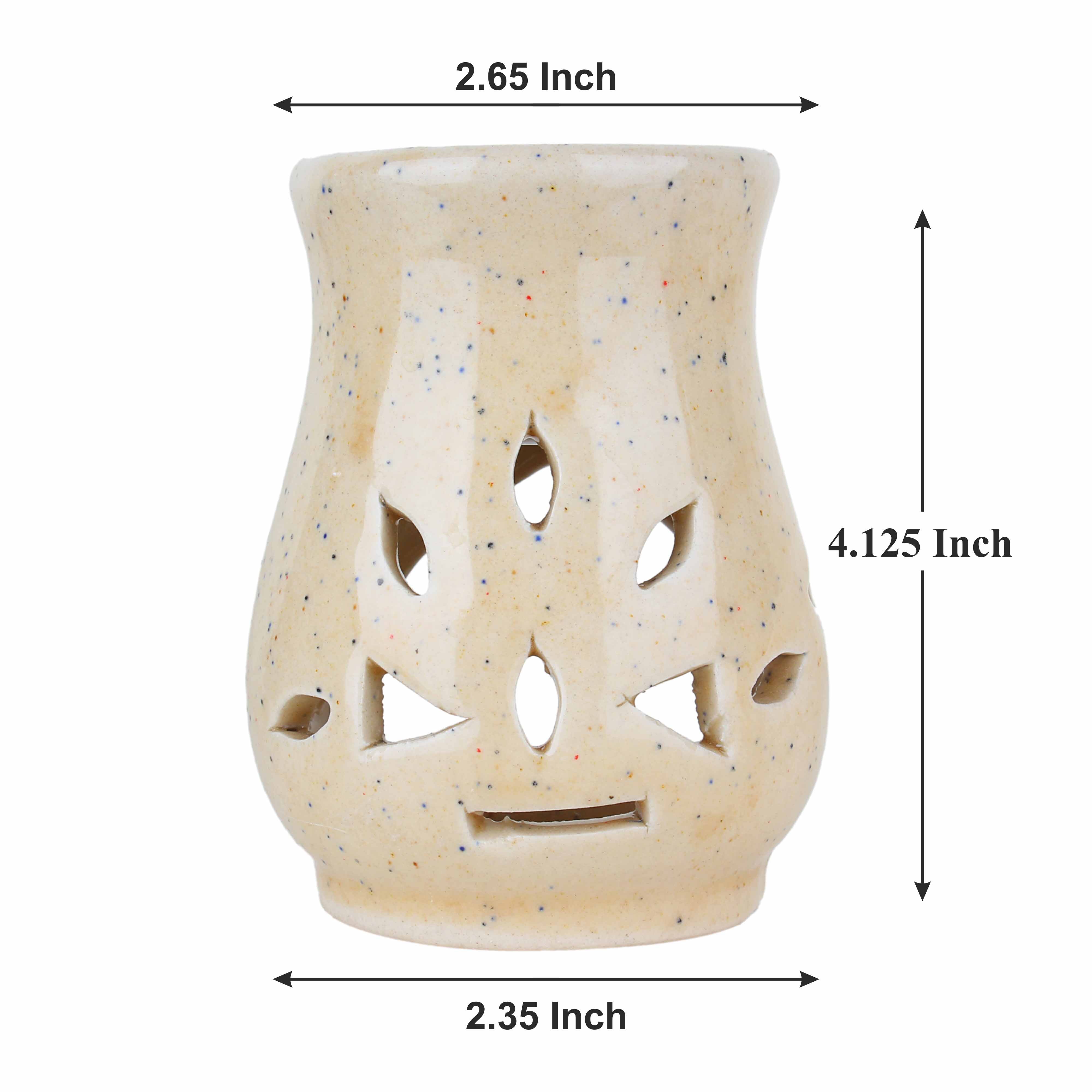 Asian Aura Ceramic Aromatic Oil Diffuser With 2 Oil Bottles Aa-cb-0031b