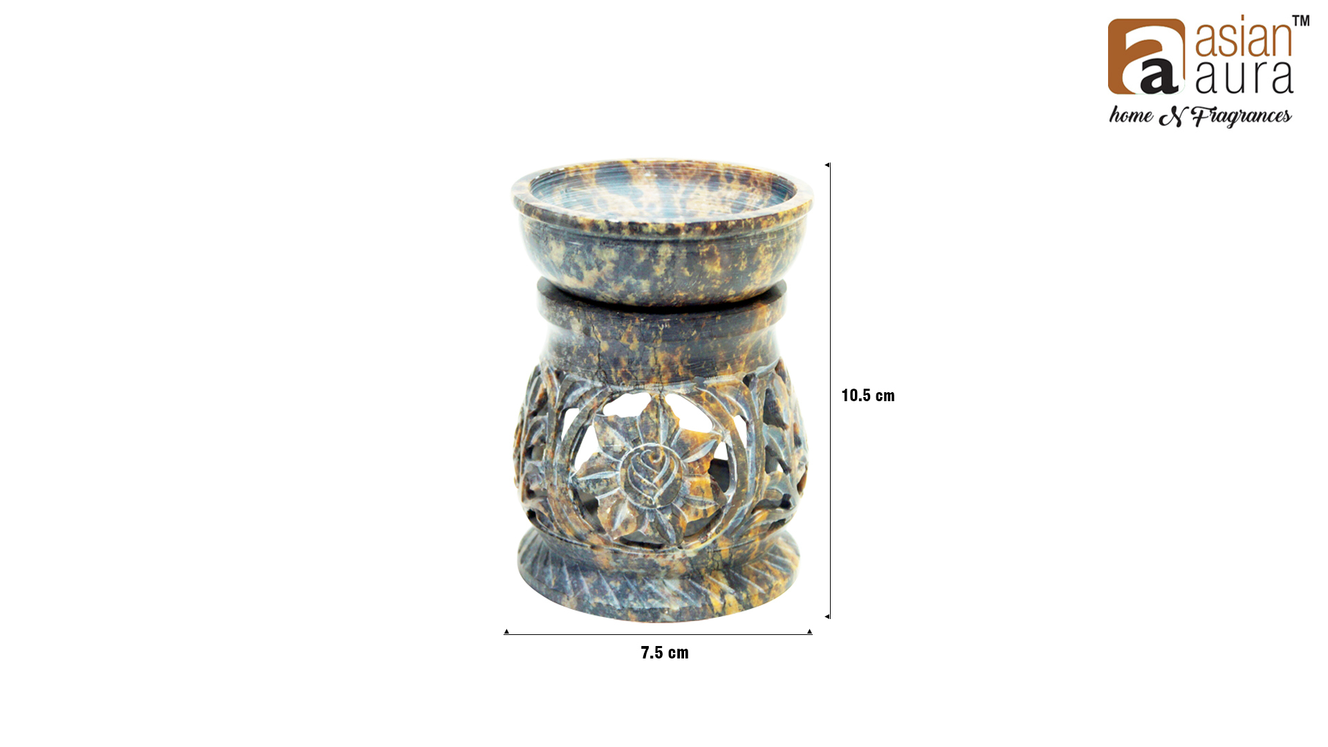 Asian Aura Ceramic Aromatic Oil Diffuser With 2 Oil Bottles Aa-cb-0037