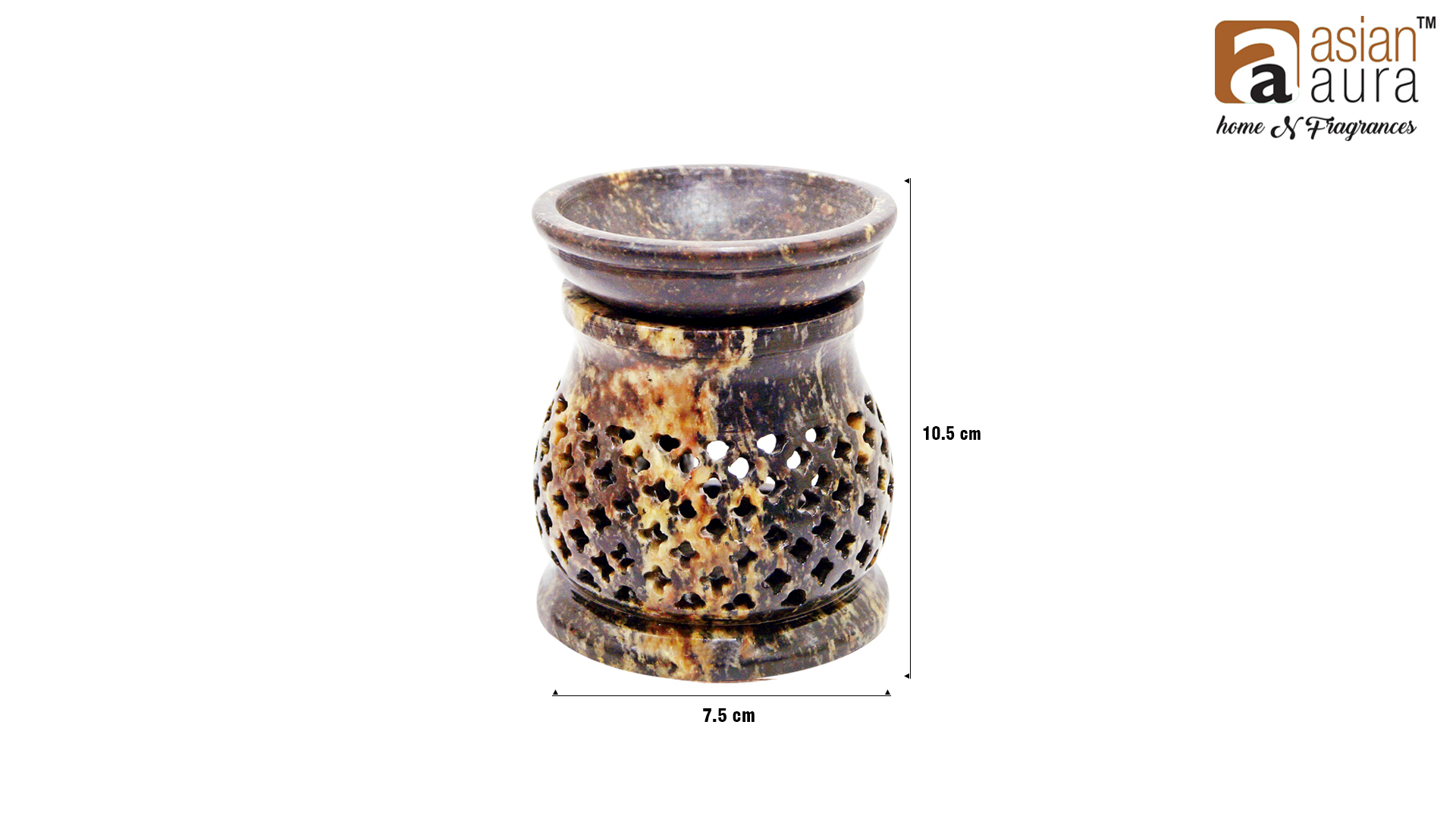 Asian Aura Ceramic Aromatic Oil Diffuser With 2 Oil Bottles Aa-cb-0038