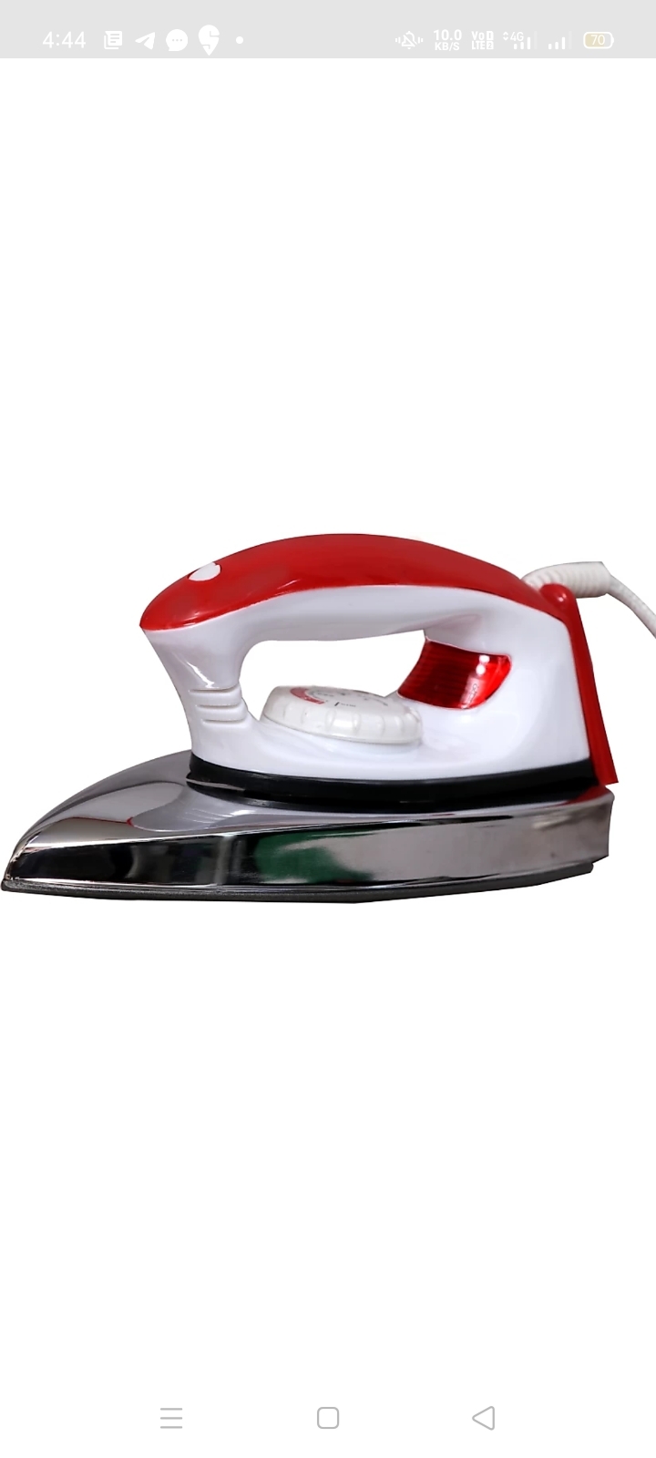 Electric Iron - Stainless Steel | Multiple Colors, Over Heating Protection, Dry Iron Type