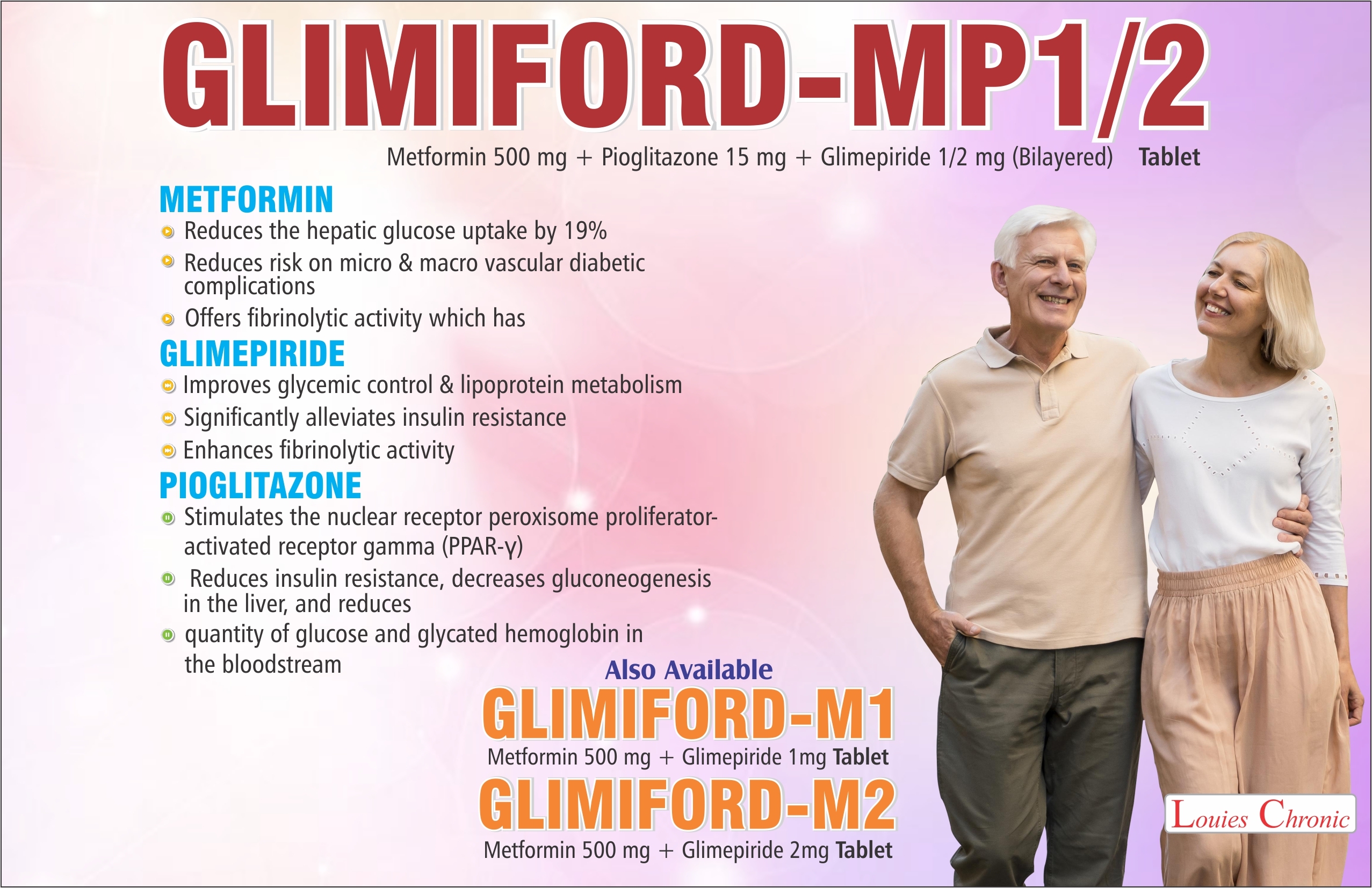 Glimepiride Metformin Hydrochloride Tablet - 500mg Metformin + 1mg Glimepiride Sr | Synergistic Glycemic Control, Convenient Dosing, 36 Months Shelf Life