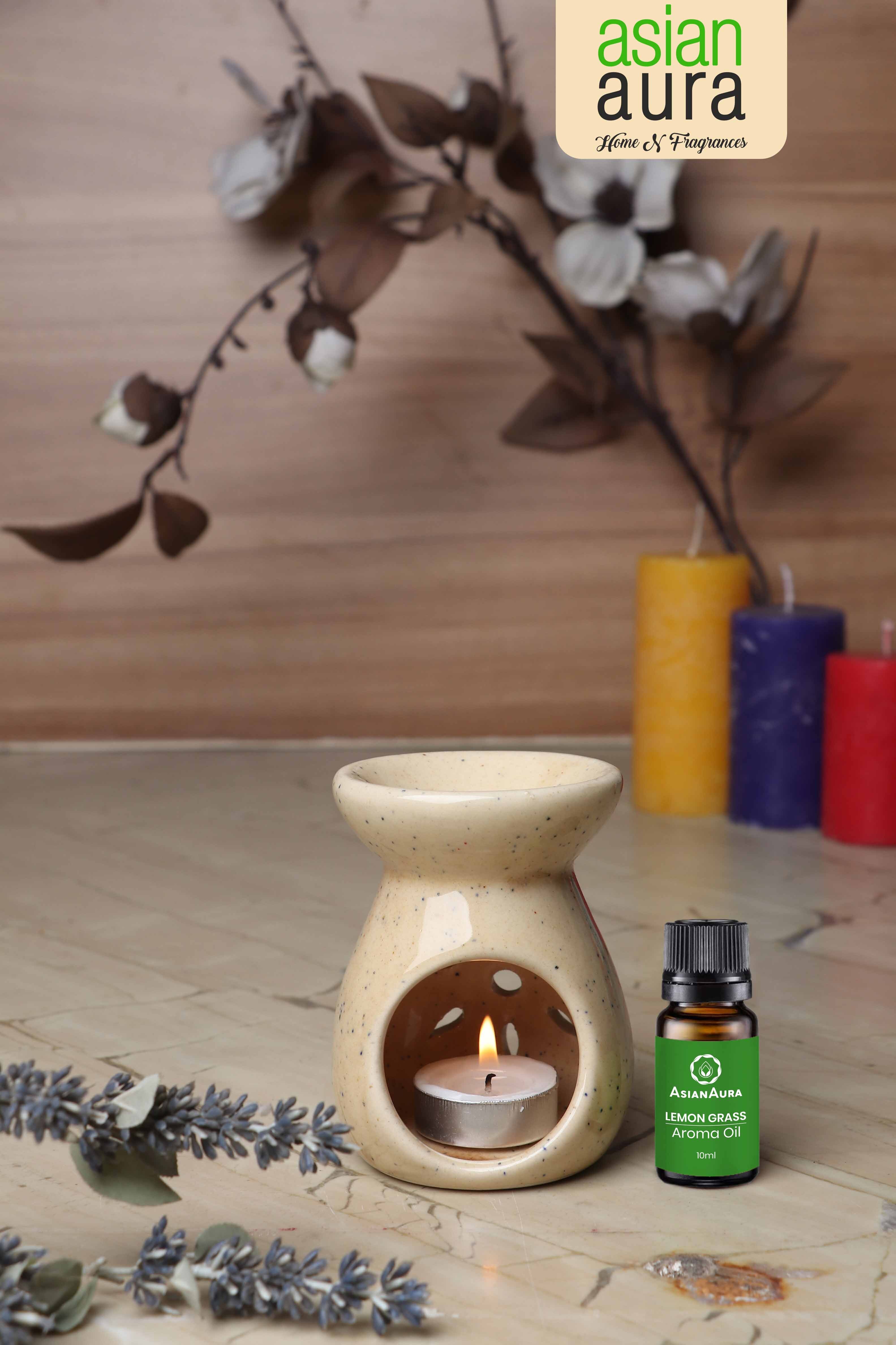 Asian Aura Ceramic Aromatic Oil Diffuser - 10ml Capacity | Long-lasting Fragrance, Unique Design, Ideal For Home & Office