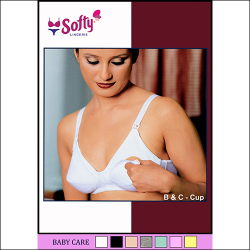 BABYCARE Ladies Bra - Cotton Hosiery Fabric | White Full Cup Design for Comfort, Plain Pattern Ideal for Maternity Care