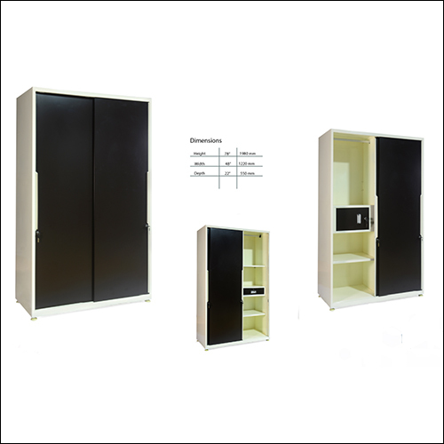Krystal Sliding Door Almirah - Metal Structure, Rectangular Shape | Modern Design with Spacious Storage Solutions