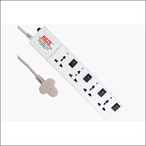 HEPS-6615 Extension Cord - 220V 50 Hz Input/Output, 6 Amp Fuse Rating, Safety ON/OFF Switch, White Color, Warranty Included