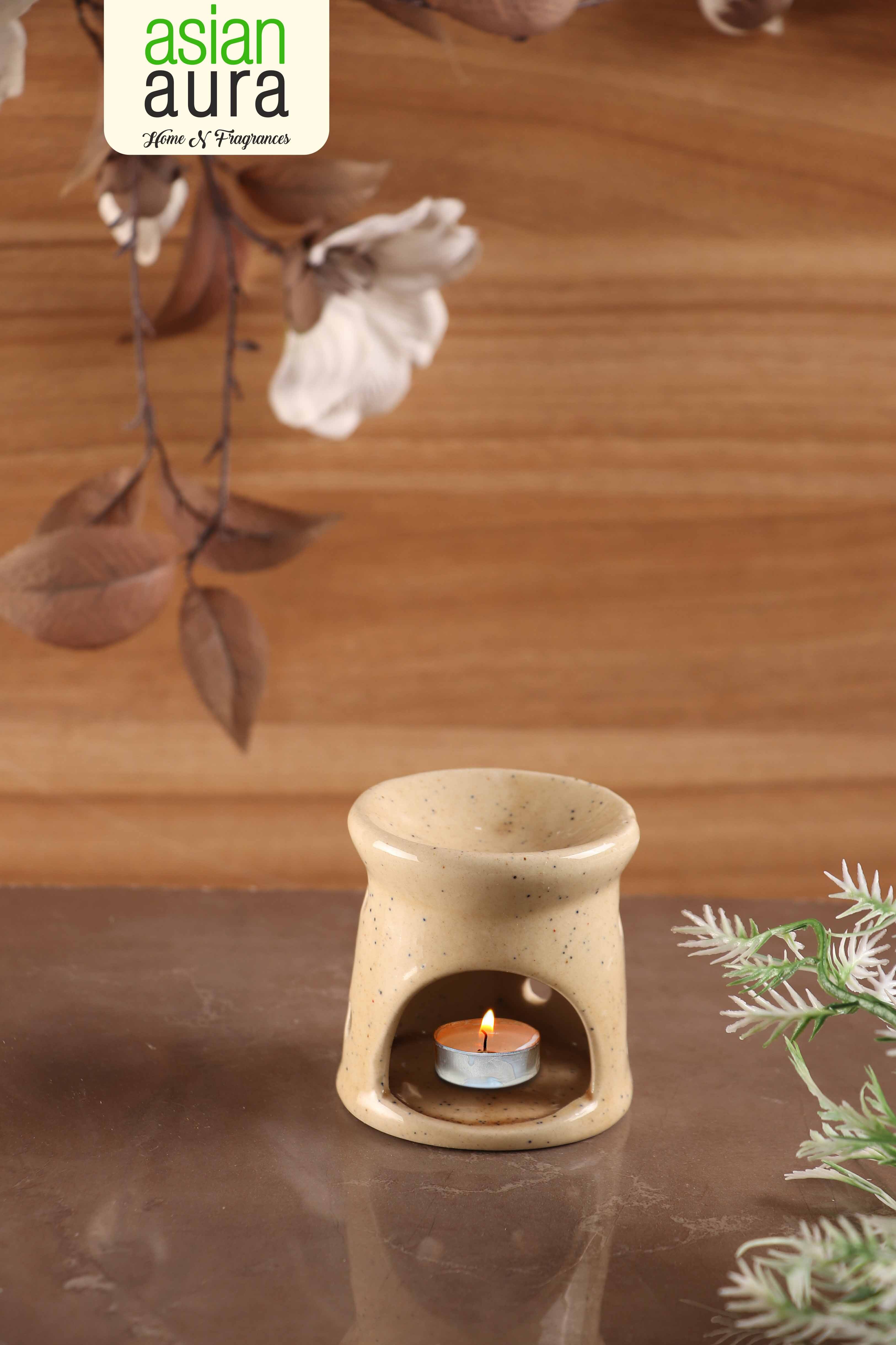 Asian Aura Ceramic Aroma Oil Diffuser - 10ml Aroma Oil Capacity | Unique Design, Long Fragrance, Stress Relief, Ideal For Daily Use