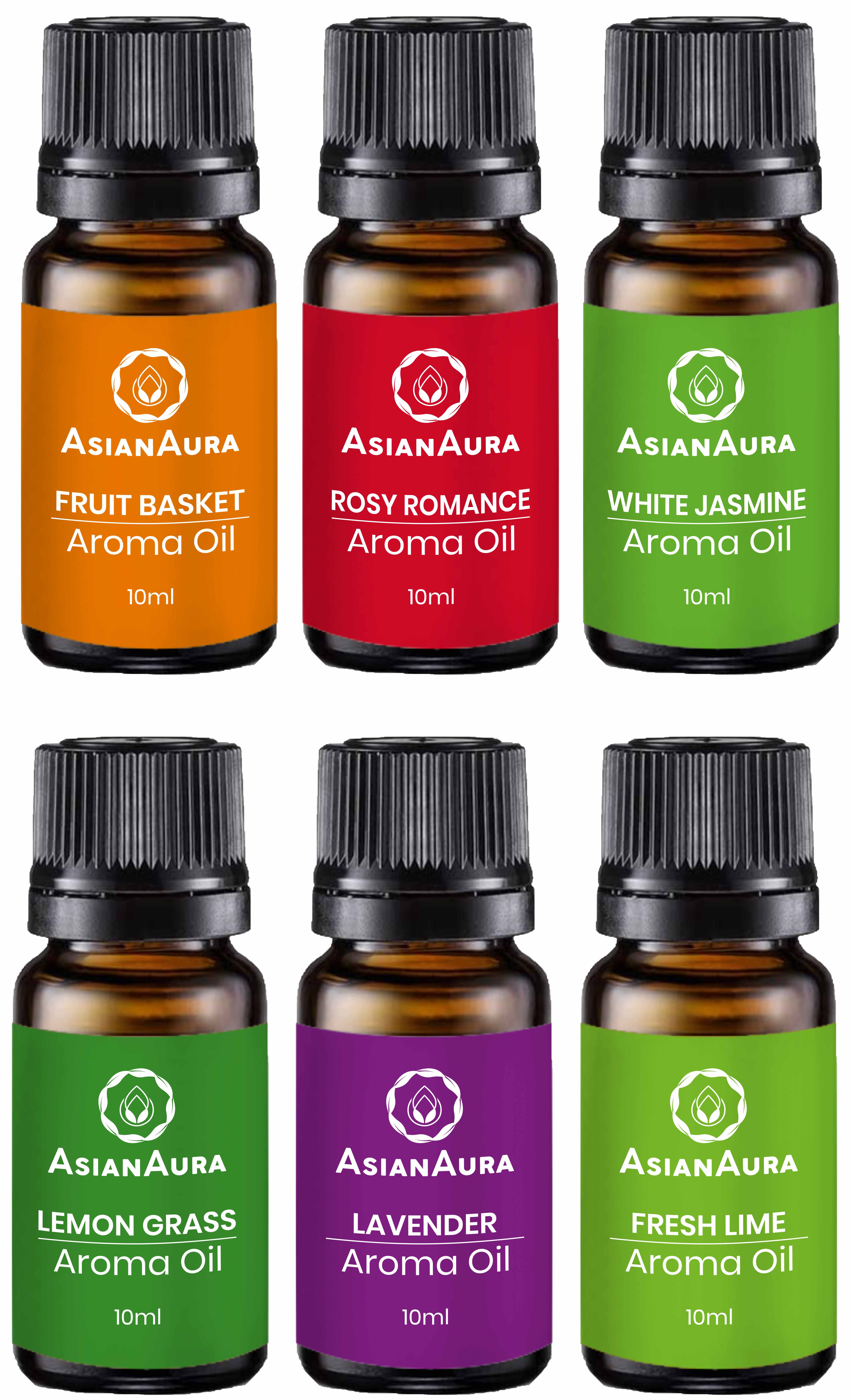 Asian Aura Basic Oil Bottle Set 10ml Aroma Oil Set Of 6 Gender: Male