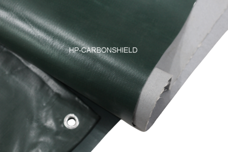 Fire Resistant Waterproof Tarpaulin - Fiber & Polypropylene Materials, Industrial Size, Black Color, Laminated Finish | Fire Retardant, High Tear Strength, Durable For Canopy Use