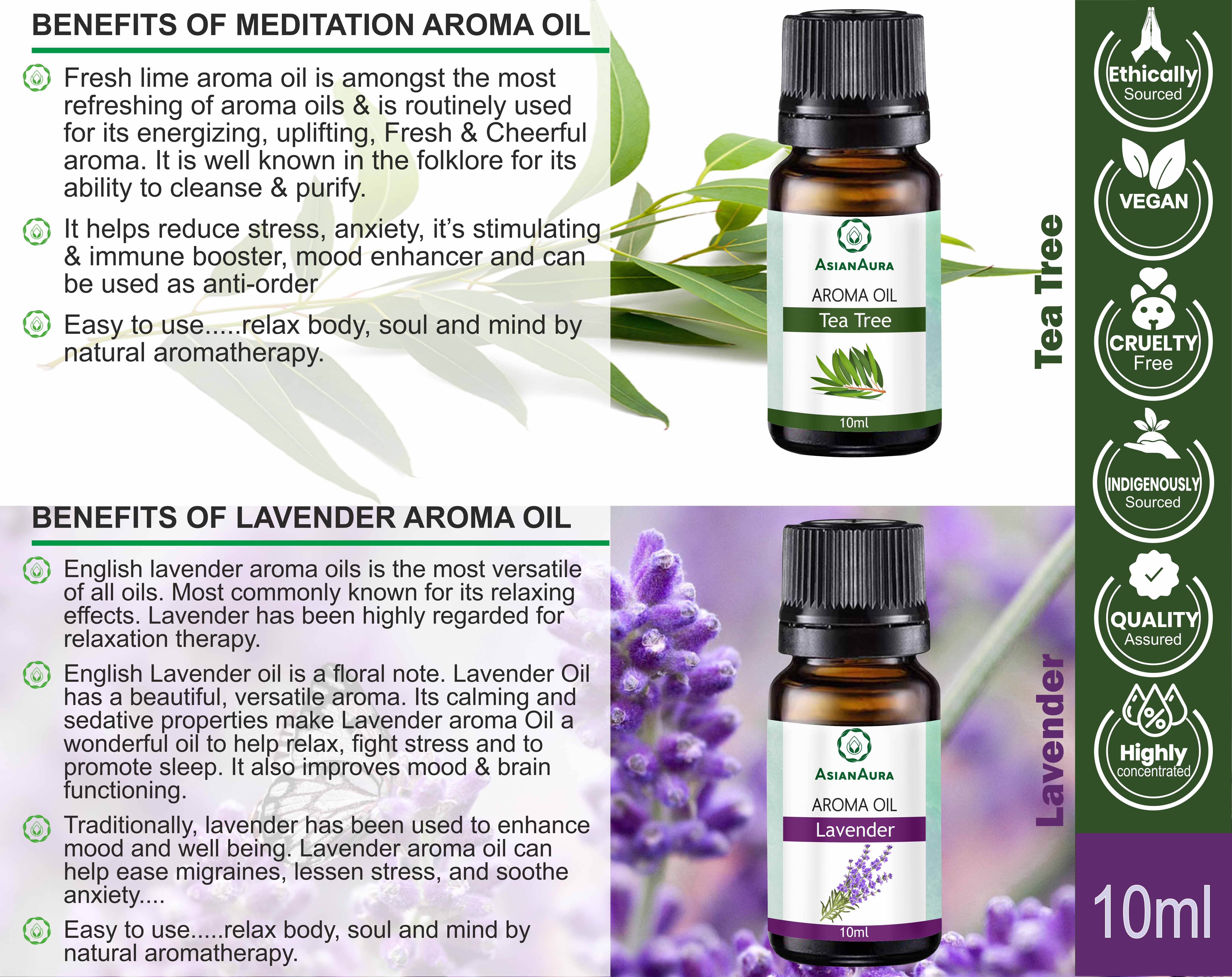 Asian Aura Meditation Pack 10ml Aroma Oil Set Of 6 Gender: Male