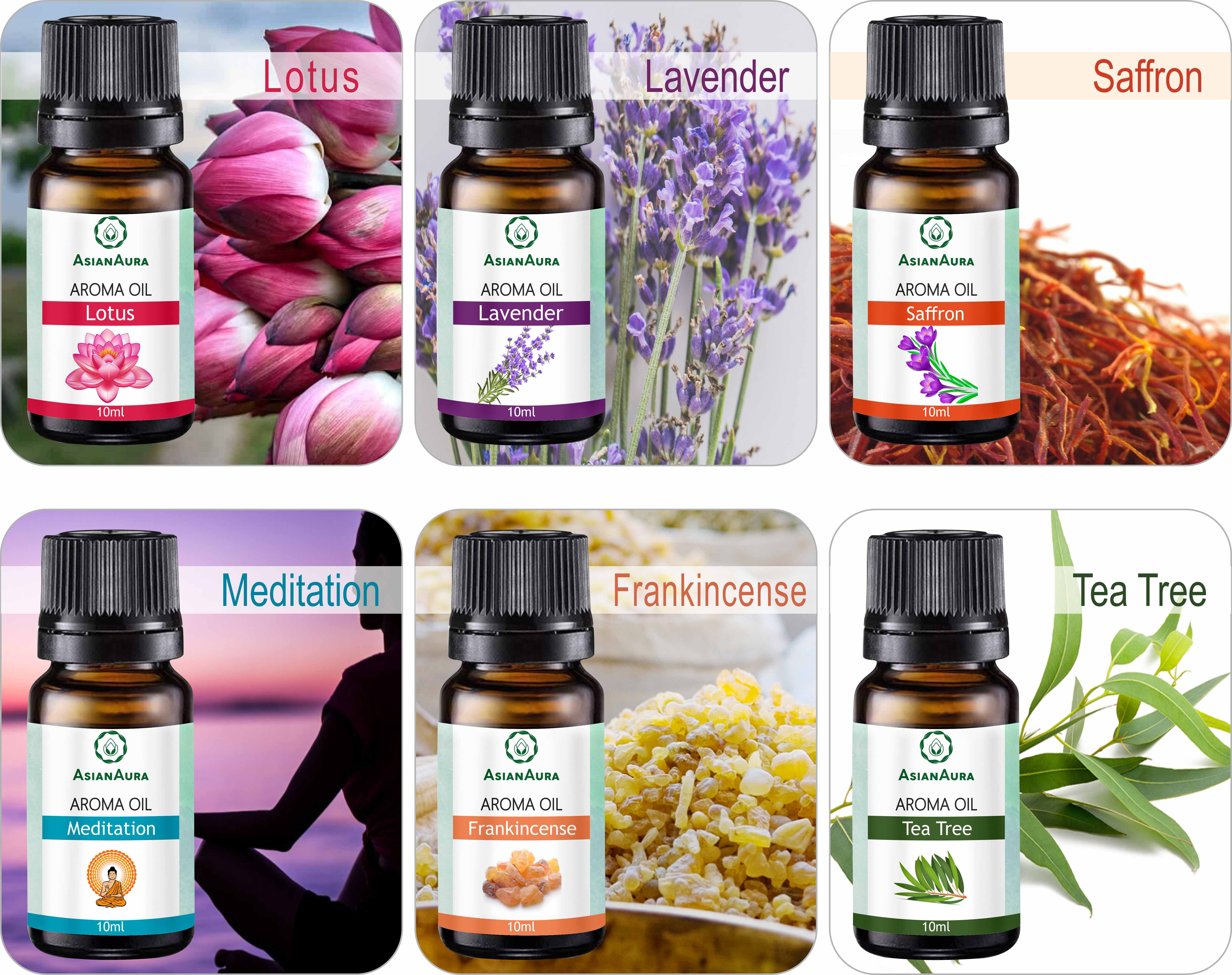 Asian Aura Meditation Pack 10ml Aroma Oil Set Of 6 Gender: Male