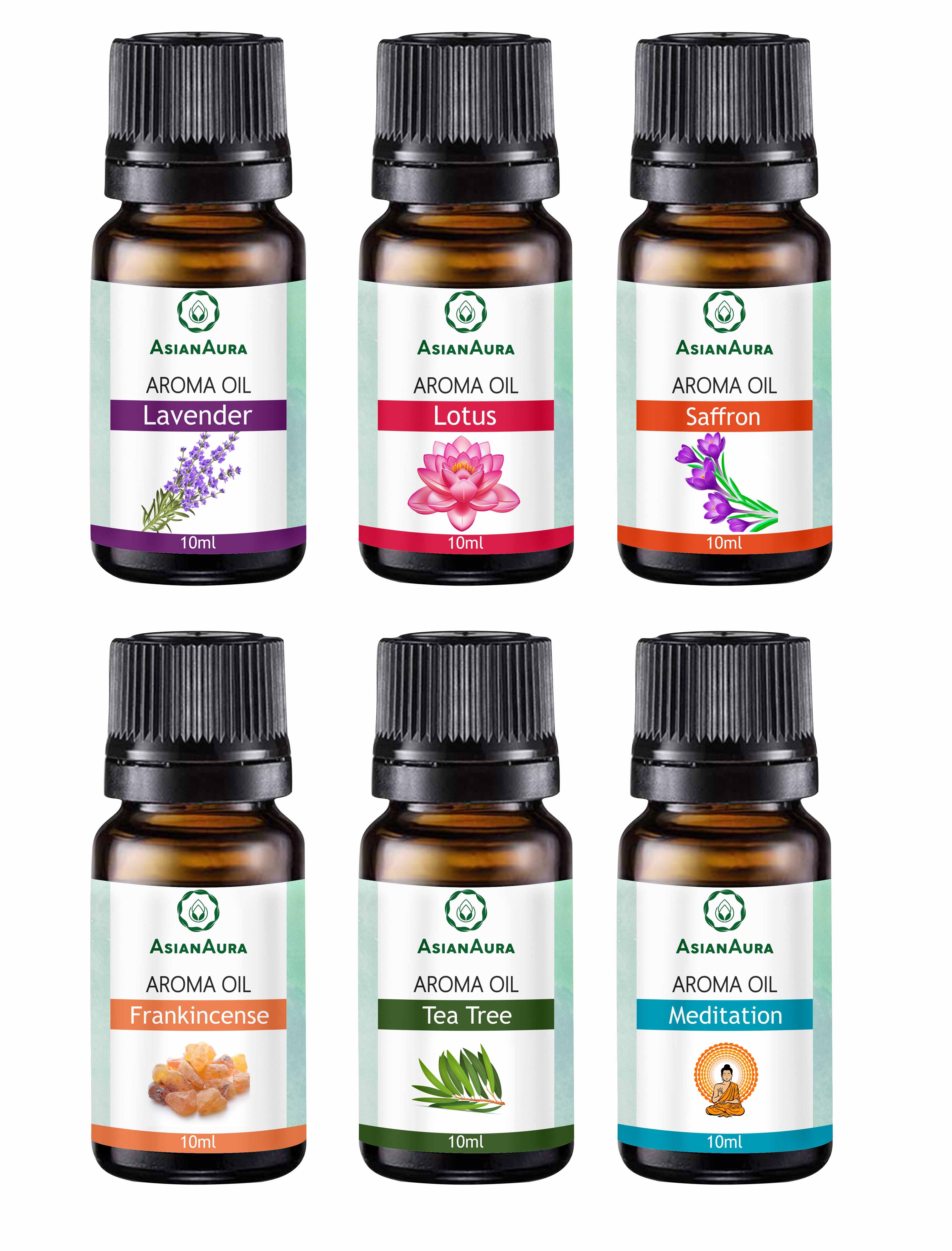 Asian Aura Meditation Pack 10ml Aroma Oil Set Of 6 Gender: Male