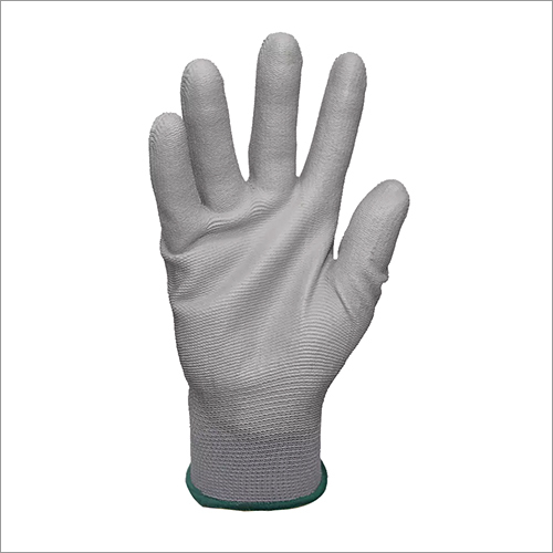 Grey Pu Gloves - Pu Material, Full Finger Style, Gray Color | Quick Dry, Washable, Breathable Design For Precision Handling