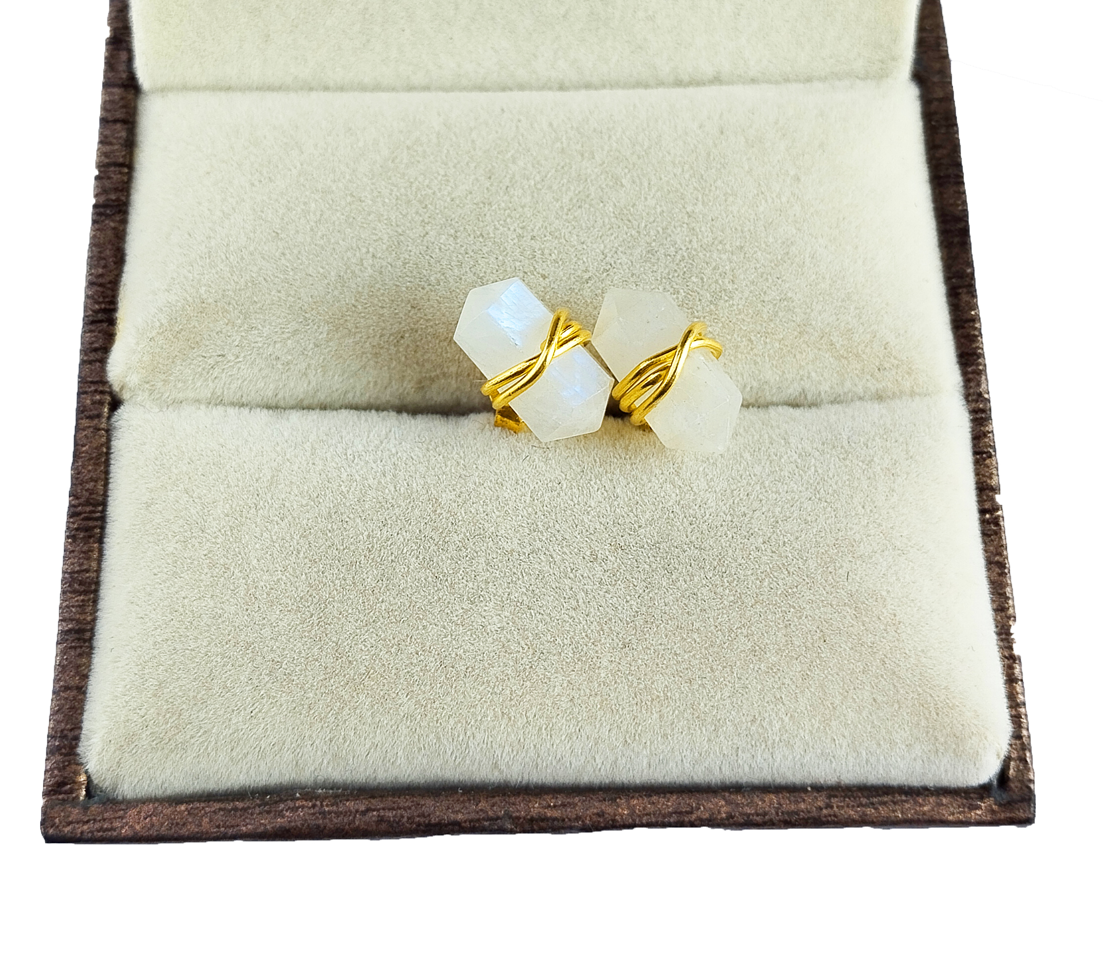 Semi Precious Gemstone Tiny Double Sided Point Stud Earrings Size: Stone Size 12x5mm