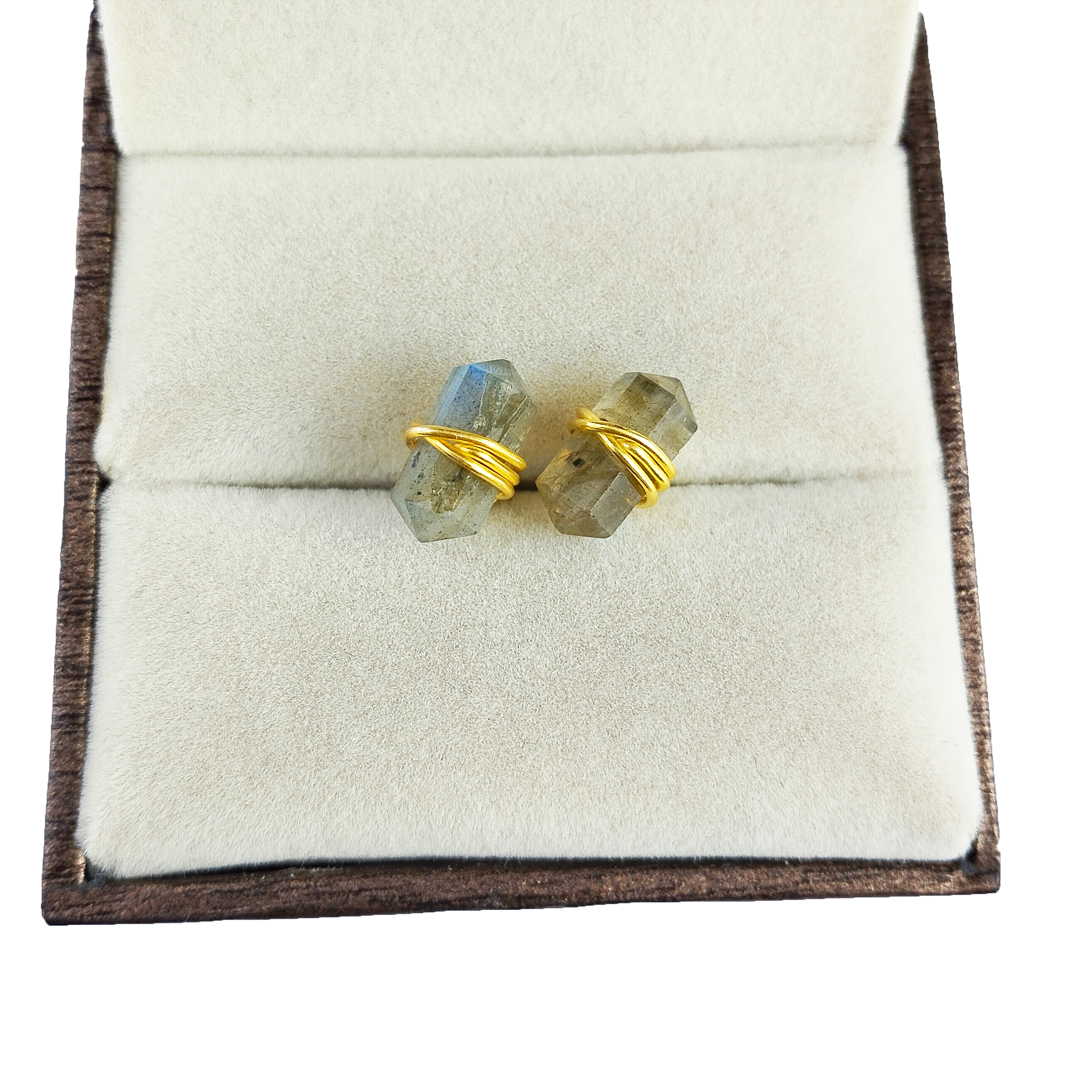 Semi Precious Gemstone Tiny Double Sided Point Stud Earrings Size: Stone Size 12x5mm